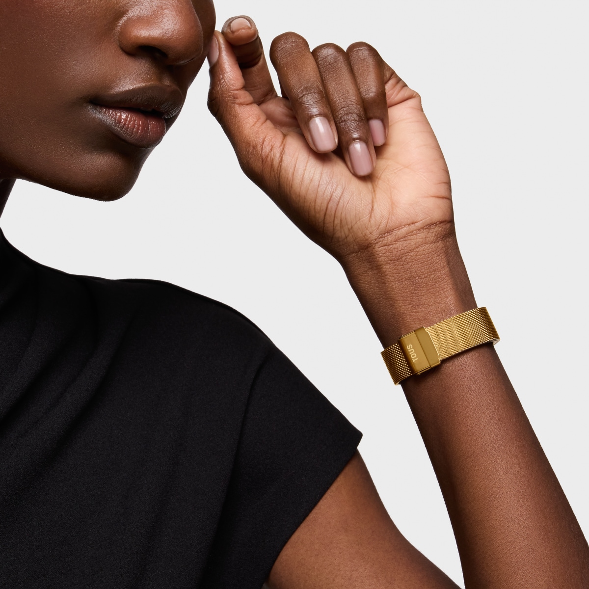 Analog Watch with gold-colored face and bracelet S-Mesh Mirror