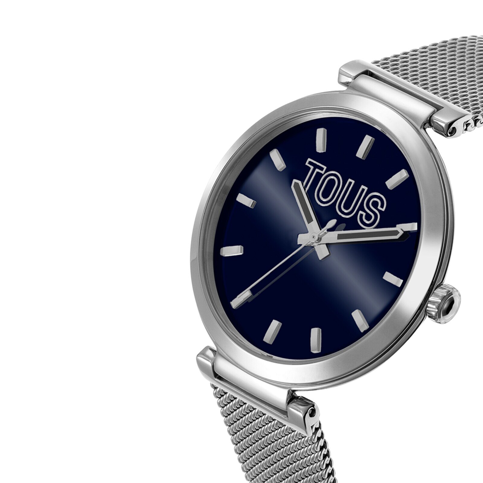 Analog Watch with blue face and steel bracelet S-Mesh Mirror