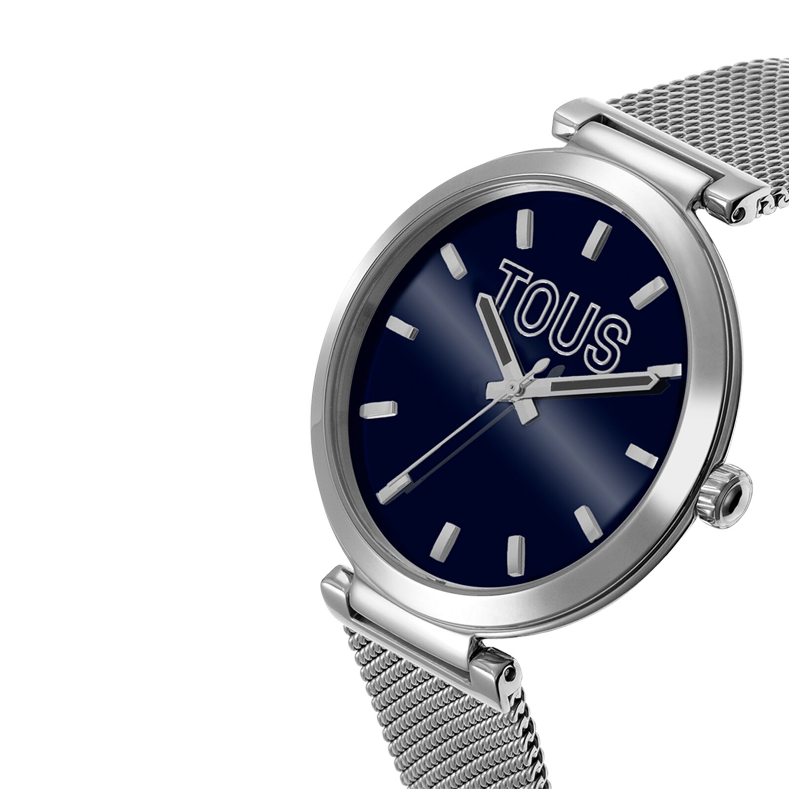 Analog Watch with blue face and steel bracelet S-Mesh Mirror