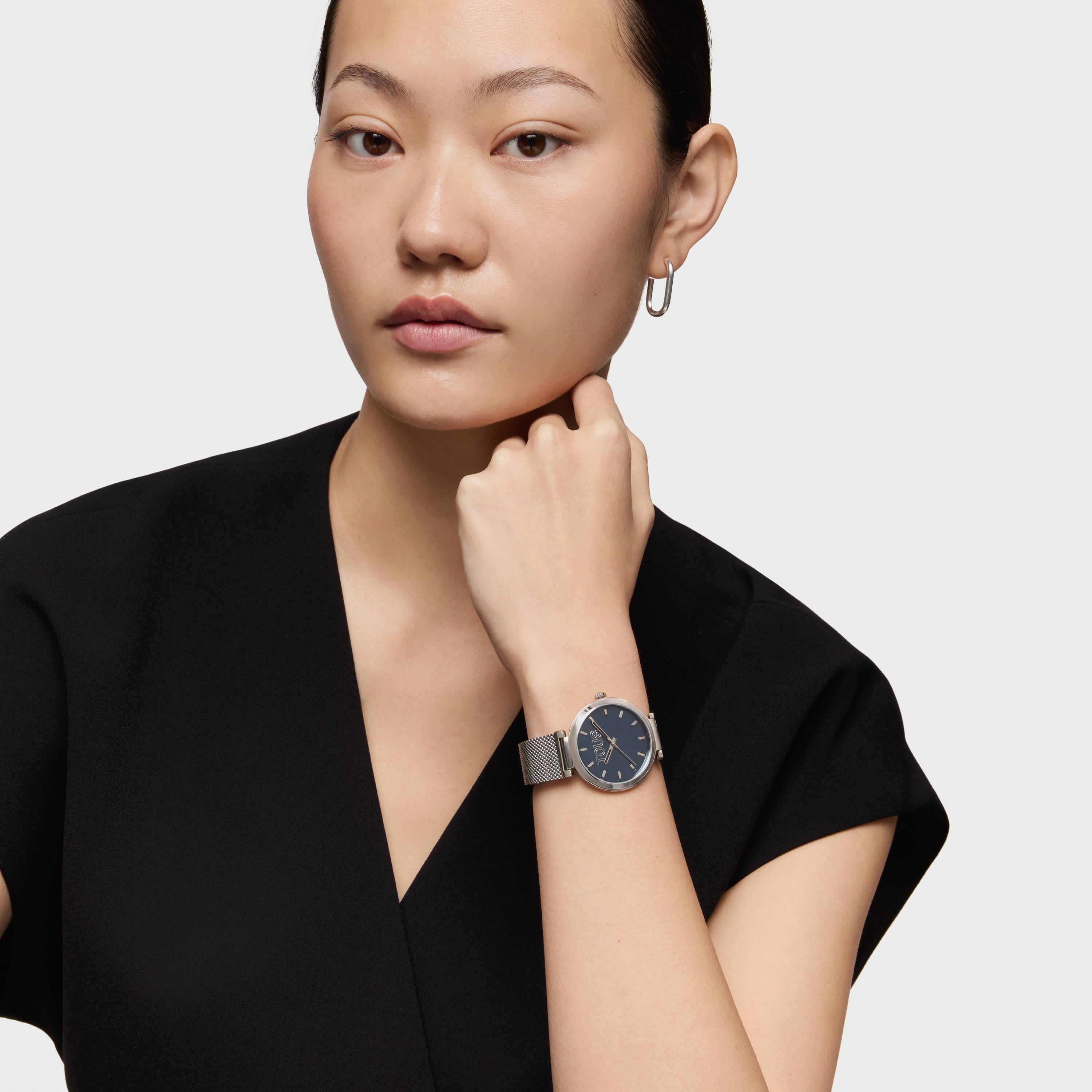 Analog Watch with blue face and steel bracelet S-Mesh Mirror