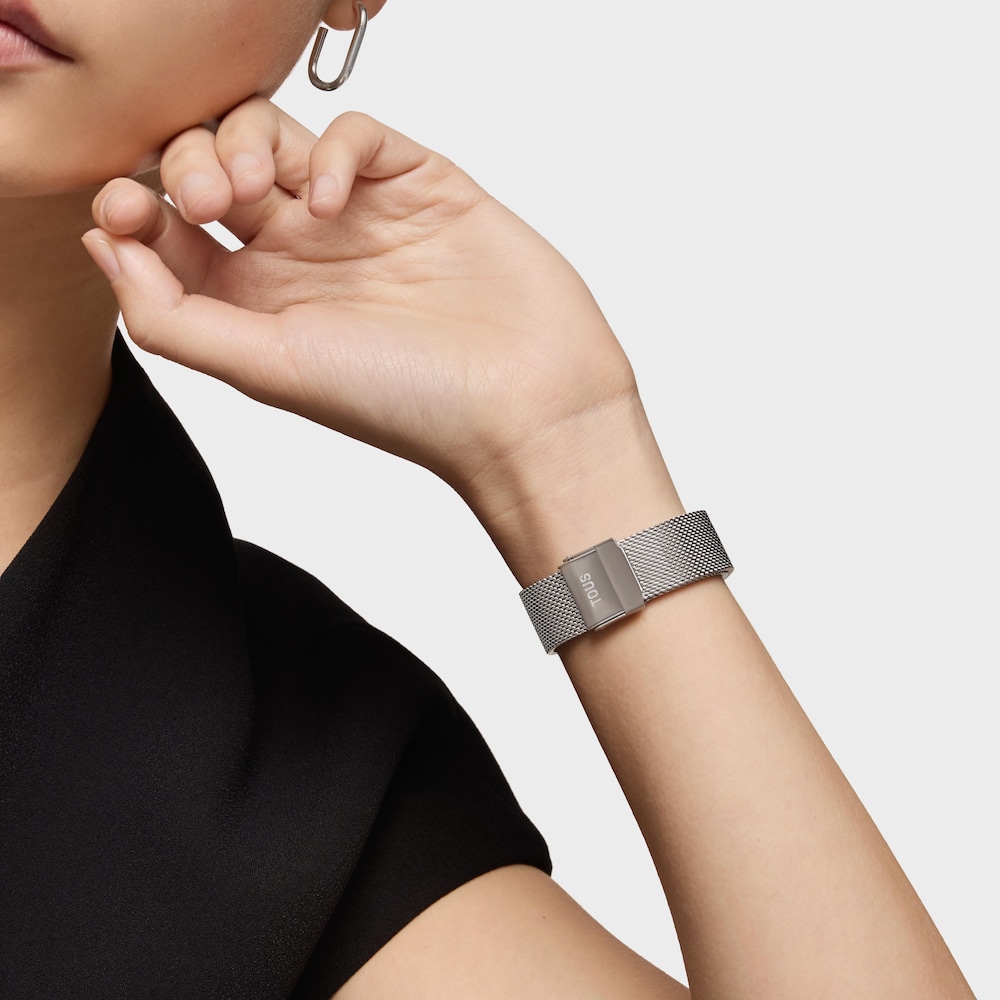 Anal&oacute;gov&eacute; Hodinky s&nbsp;modr&yacute;m cifern&iacute;kom a&nbsp;oceľov&yacute;m n&aacute;ramkom S-Mesh Mirror