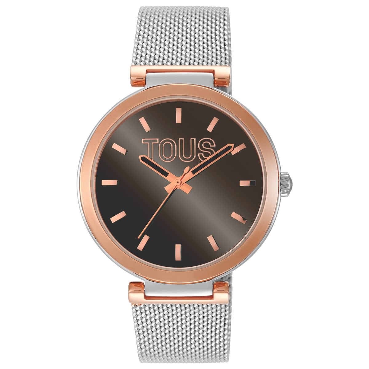 Tous - Reloj Analógico Con Esfera Marrón Y Brazalete De Acero Bicolor S-Mesh Mirror - U