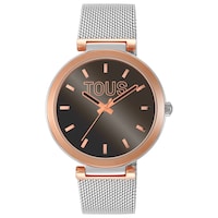 Analog Watch with brown-colored face and steel bracelet S-Mesh Mirror