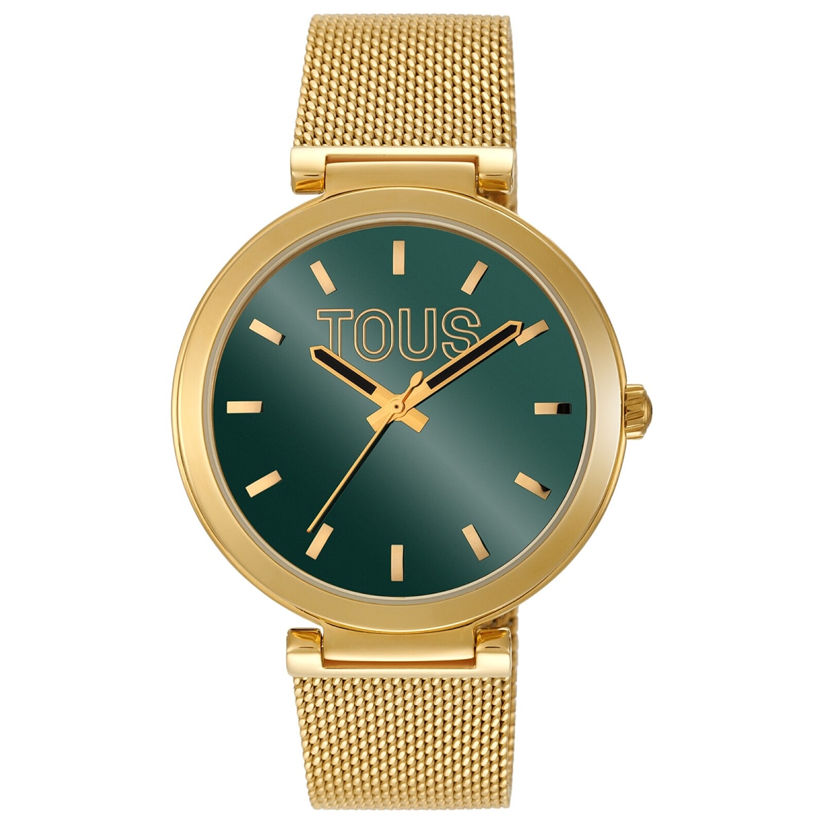 Tous - Reloj Analógico Con Esfera Verde Y Brazalete Dorado S-Mesh Mirror - Único