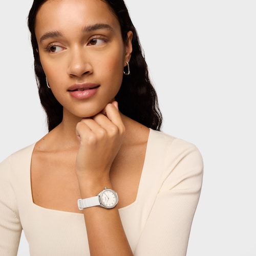 Reloj analógico con correa de caucho en color blanco TOUS Now KDT