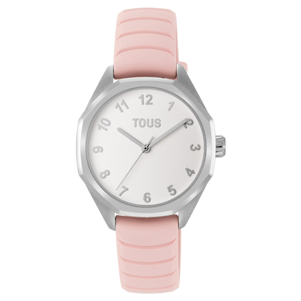 Reloj anal&oacute;gico con correa de caucho en color rosa TOUS Now KDT