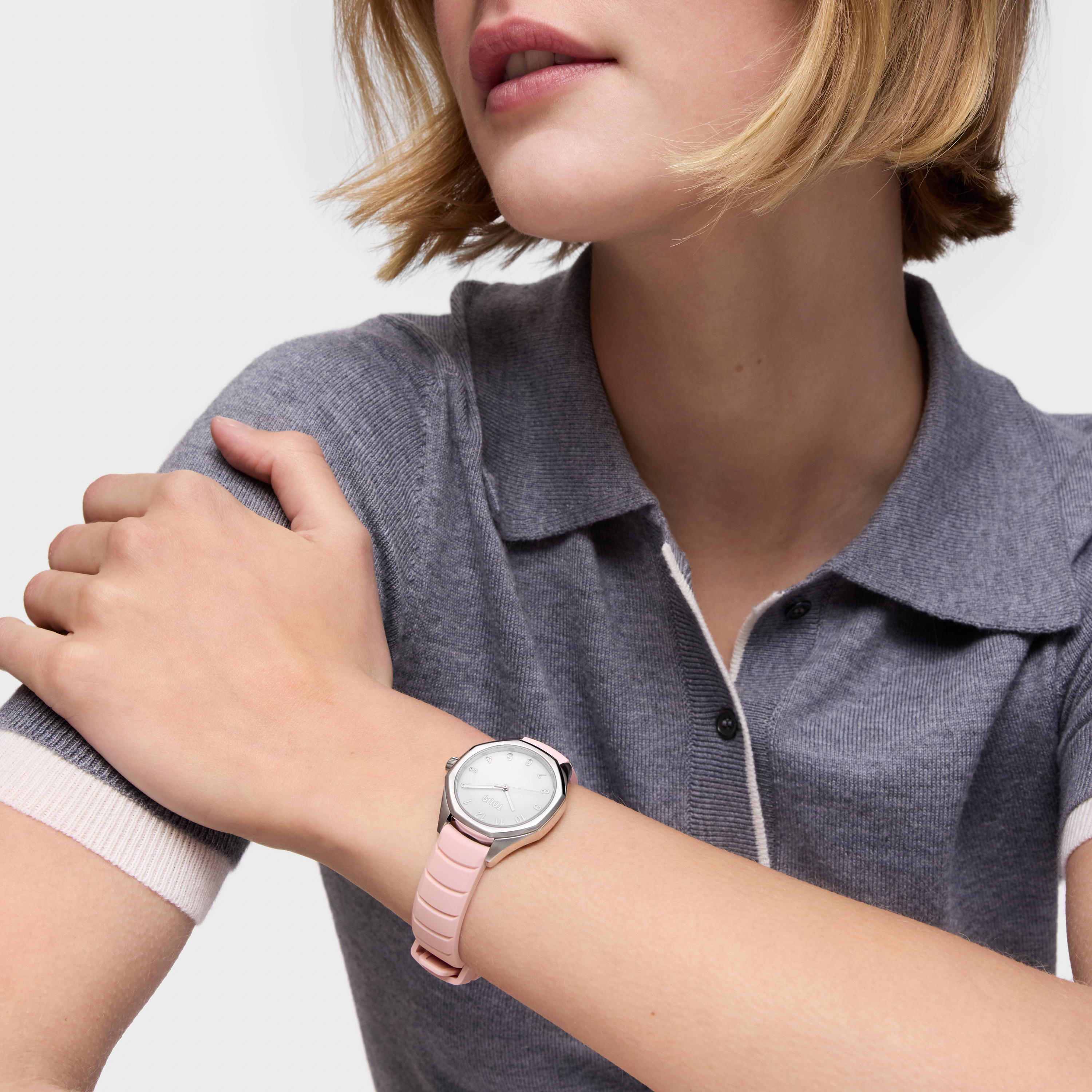 Analog Watch with pink rubber strap TOUS Now KDT