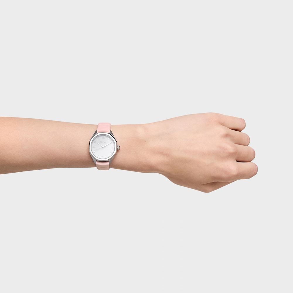 Analog Watch with pink rubber strap TOUS Now KDT