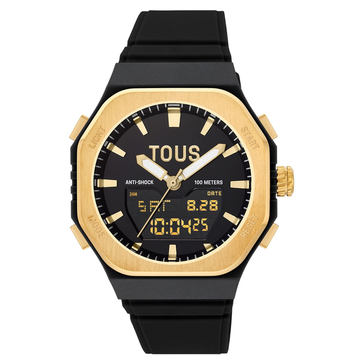 Tous - Reloj Analógico/Digital De Acero Dorado Y Brazalete De Nylon Negro Bet - Único