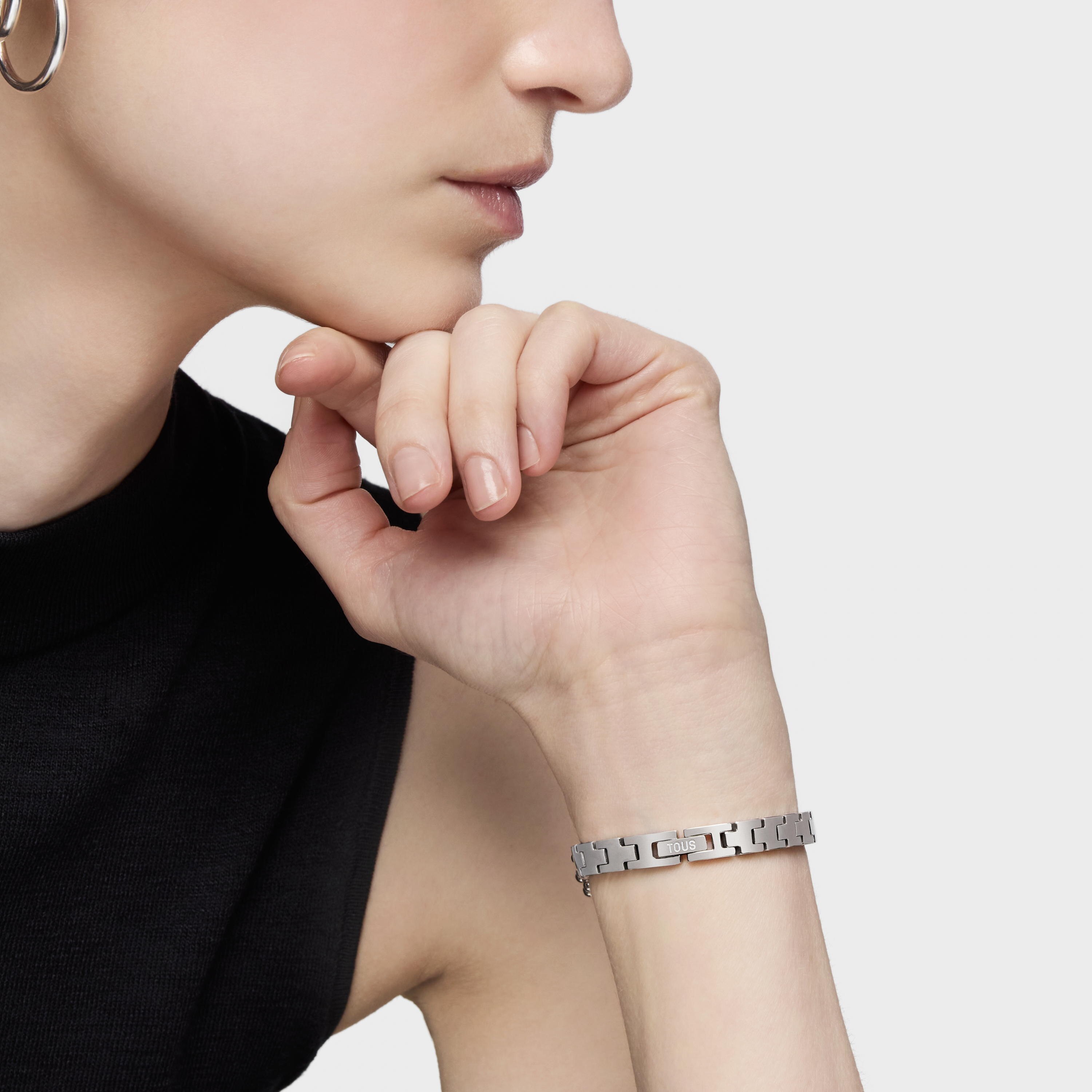 Analog watch with steel bracelet Bold Bear Round