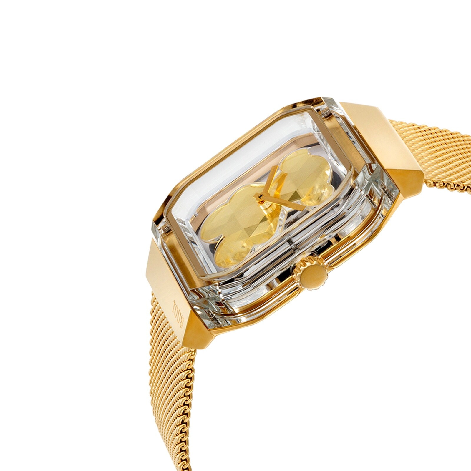 Analog watch with gold-colored steel bracelet D-Bear Party | TOUS