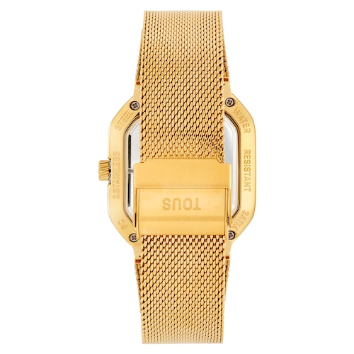 Reloj analógico con brazalete de acero dorado D-Bear Party