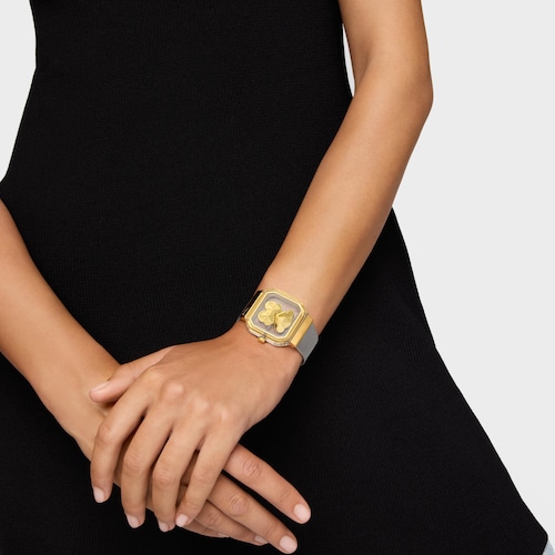 Reloj analógico con brazalete de acero y acero dorado D-Bear Party