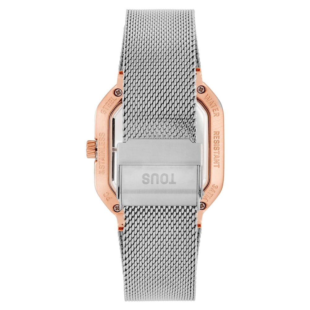 Analogowy Zegarek z bransoletką ze stali i r&oacute;żowej stali D-Bear Party