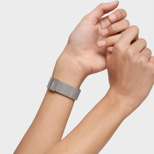 Reloj analógico con brazalete de acero y acero rosado D-Bear Party