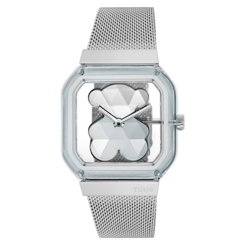 Reloj analógico con brazalete de acero D-Bear Party