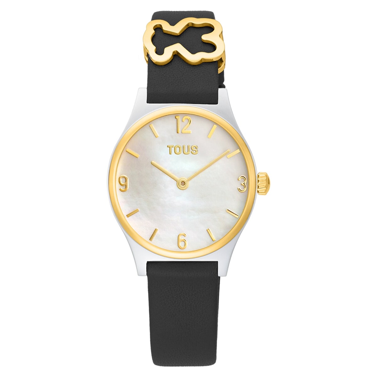 Tous - Reloj Analógico Con Brazalete De Piel Negra, Acero Dorado Y Esfera De Nácar Epic Icon - Único