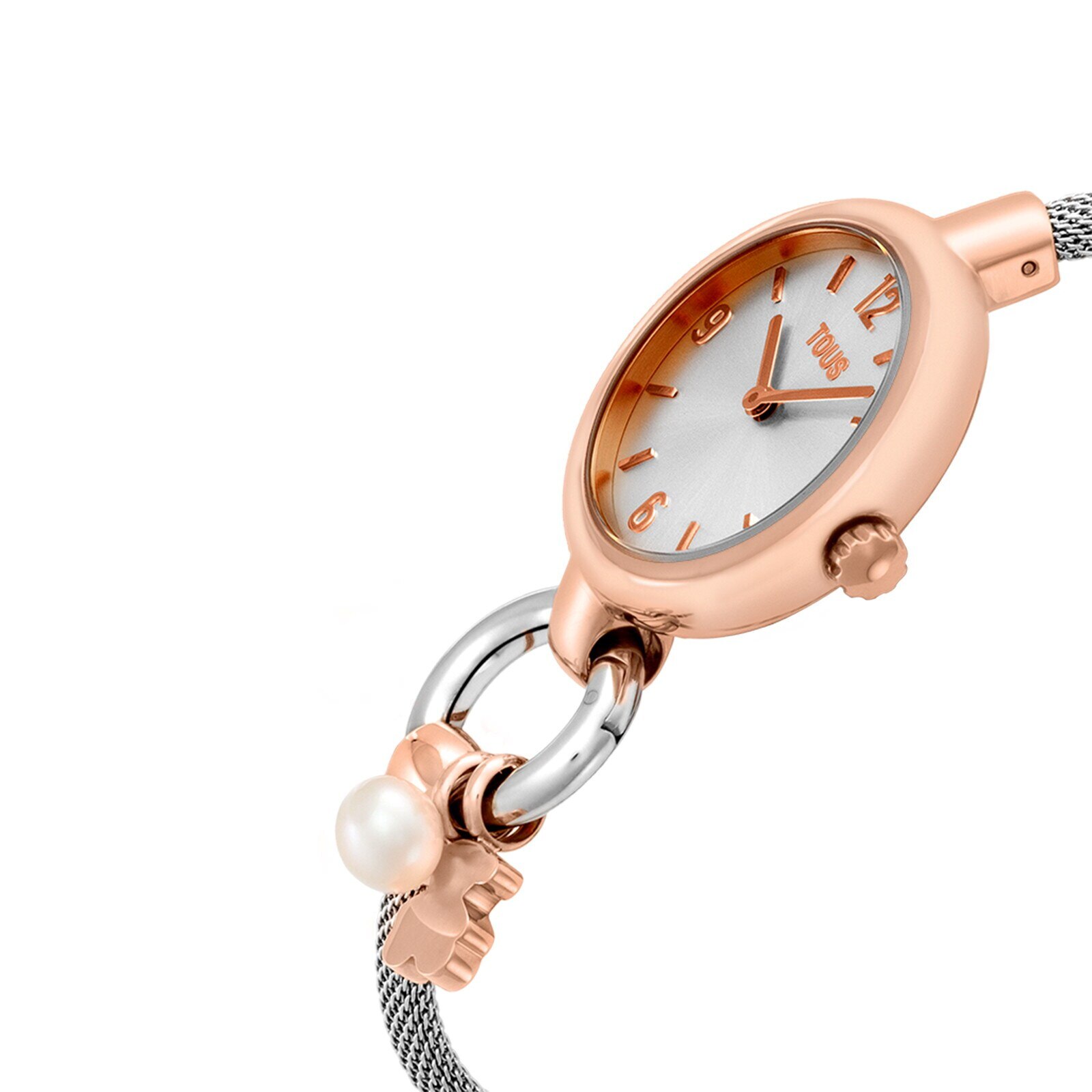 TOUSセット Analog/digital watch with steel and rose-colored steel bracelet