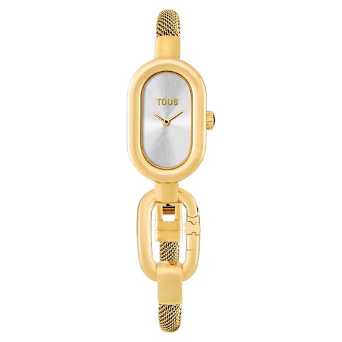Reloj analógico/digital con brazalete de acero dorado TOUS Hold Oval