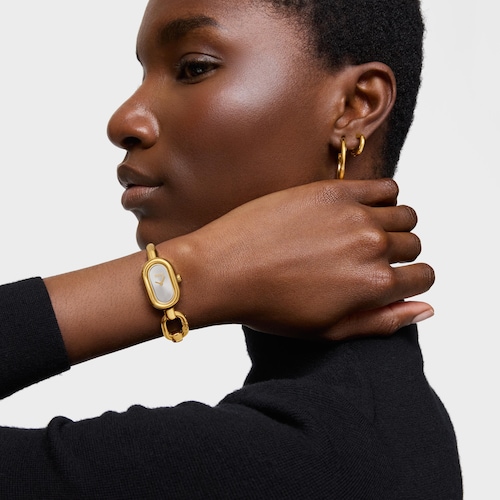 Reloj analógico/digital con brazalete de acero dorado TOUS Hold Oval