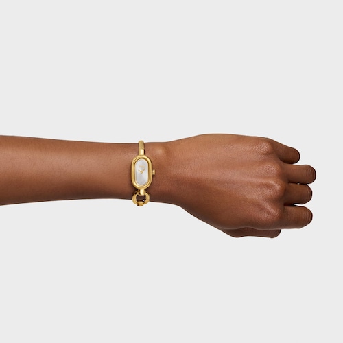 Reloj analógico/digital con brazalete de acero dorado TOUS Hold Oval