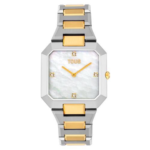Analog watch with steel and gold-colored steel bracelet and mother-of-pearl face Karat