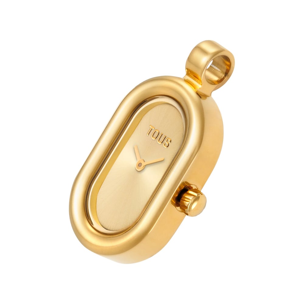 Analogowo Zegarek z wisiorkiem ze złotej stali Hold Oval