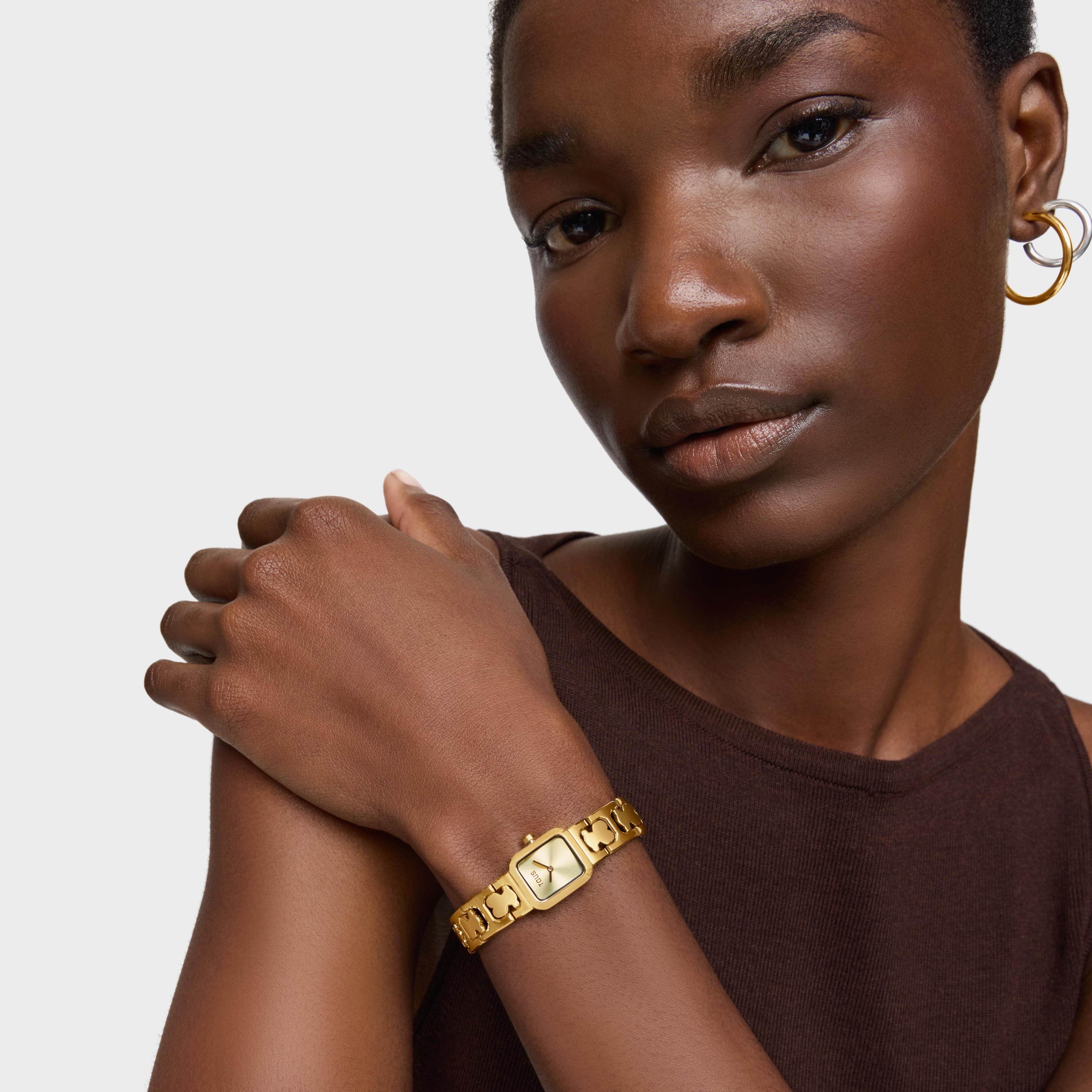 Analog watch with gold-colored steel bracelet Icon Time | TOUS