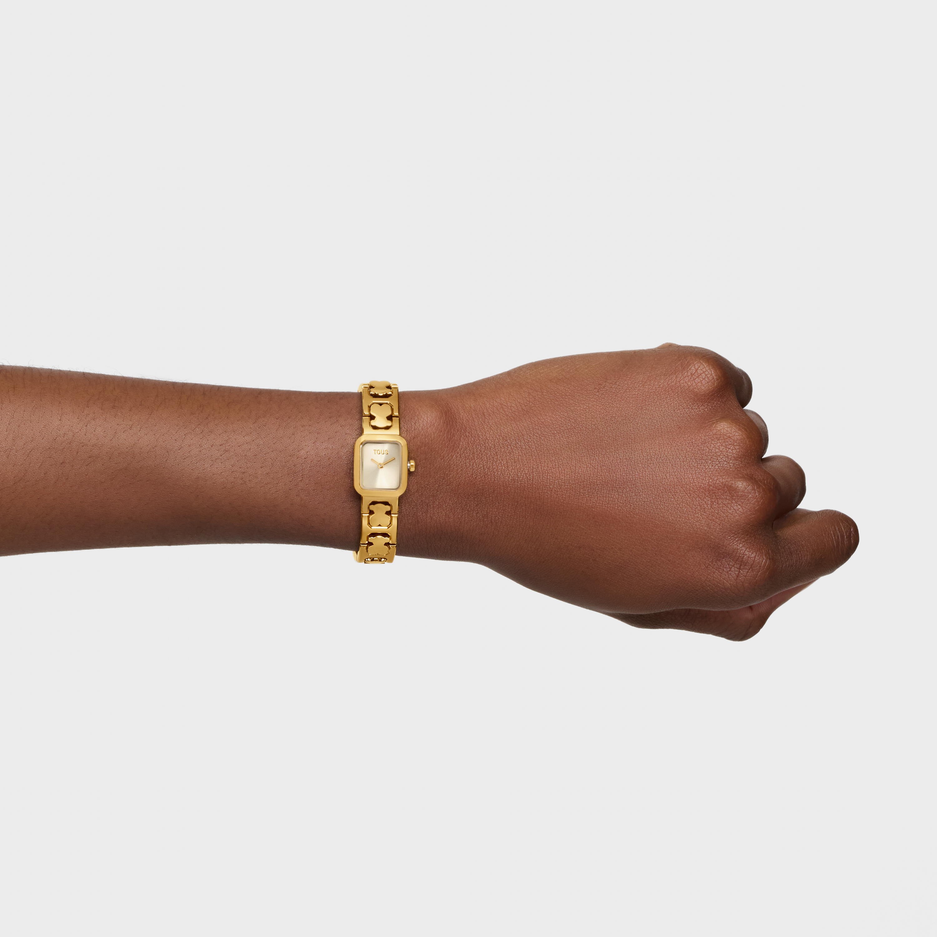Analog watch with gold-colored steel bracelet Icon Time | TOUS