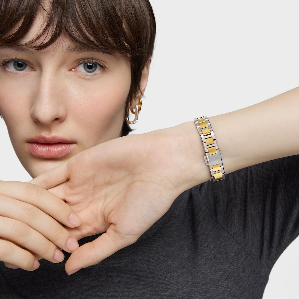 Analoguhr TOUS Icon Time aus Stahl mit goldfarbenem Armband aus Stahl