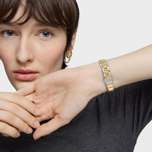 Reloj analógico con brazalete de acero y acero dorado Icon Time