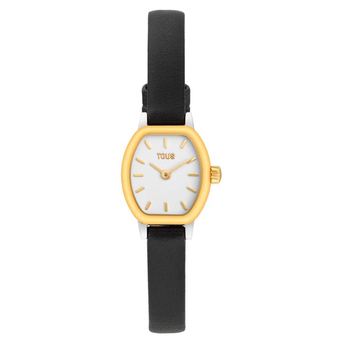 Tous - Reloj Oval Con Movimiento Suizo Analógico De Acero, Oro 14 Kt Y Brazalete De Piel Les Classiques Mini - U