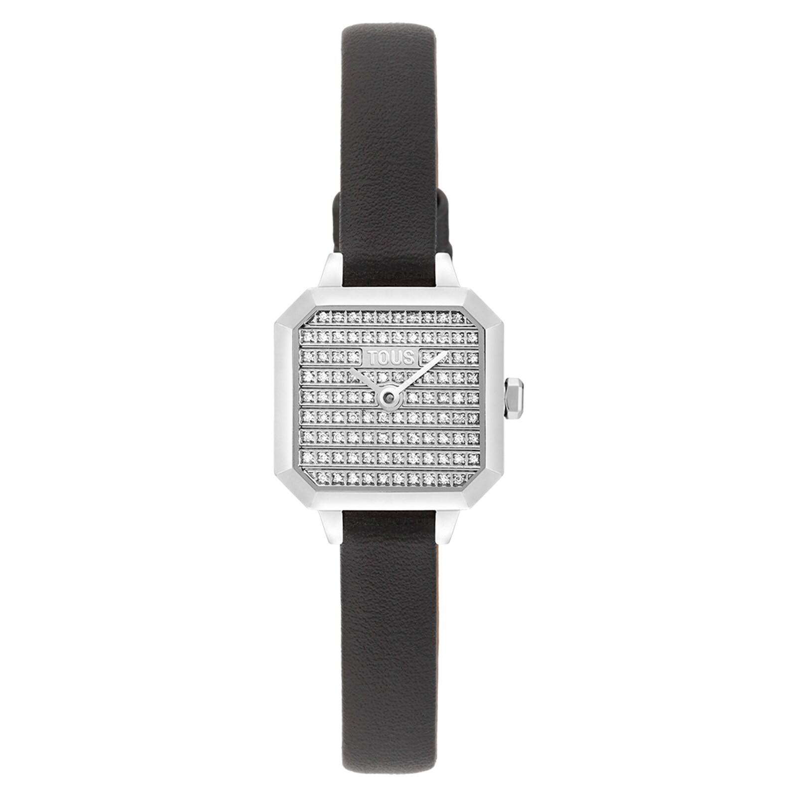 Watch with analog Swiss movement with 0.30ct in diamonds and leather bracelet Les Classiques Mini