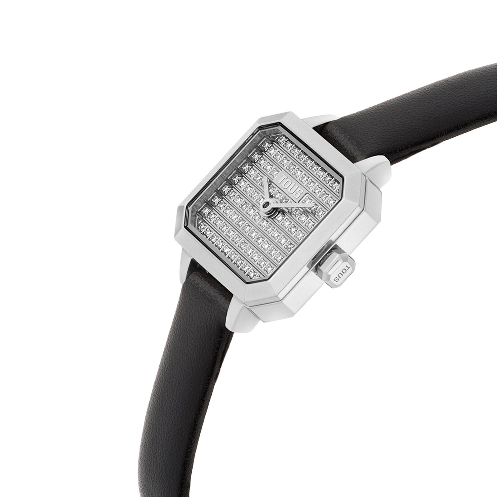 Watch with analog Swiss movement with 0.30ct in diamonds and leather bracelet Les Classiques Mini
