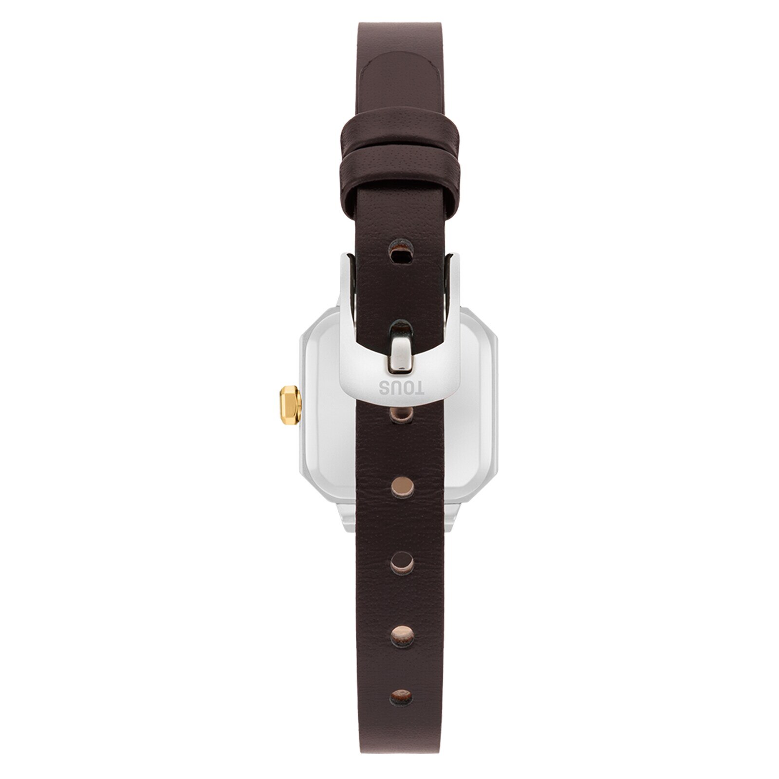 Watch with Swiss analog movement made of steel, 14 kt gold, and leather strap Les Classiques Mini