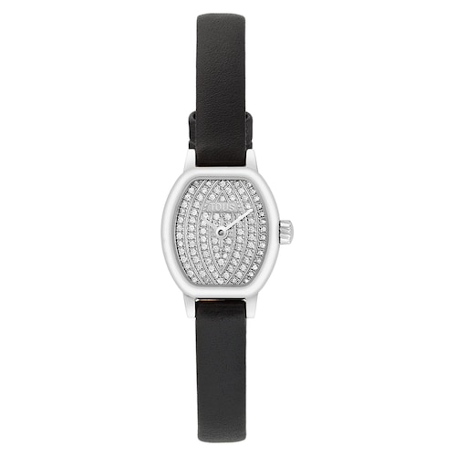 Watch with analog Swiss movement with 0.30ct in diamonds and leather bracelet Les Classiques Mini