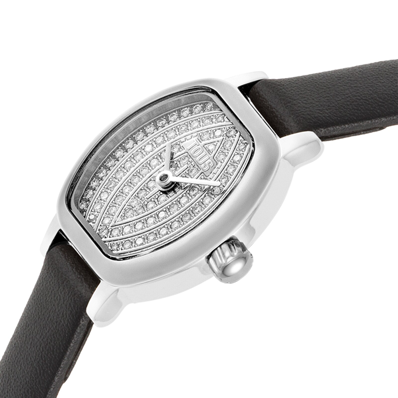 Watch with analog Swiss movement with 0.40ct in diamonds and leather bracelet Les Classiques Mini