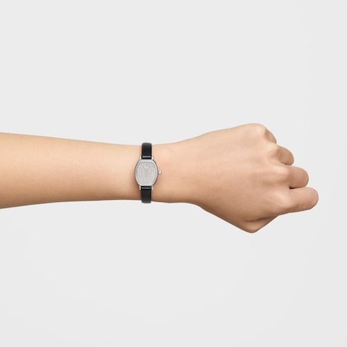 Reloj con movimiento suizo analógico con 0,30 ct en diamantes y brazalete de piel Les Classiques