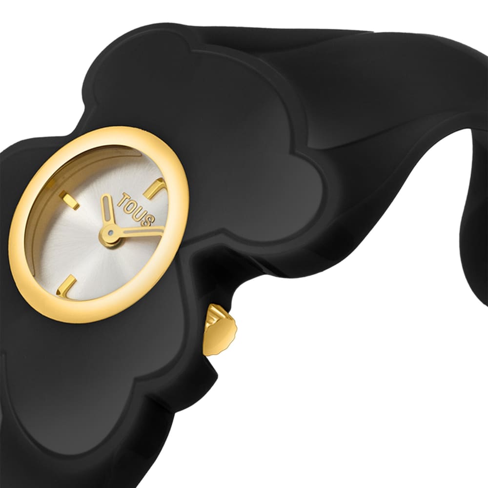 Orologio analogico in acciaio color oro con policarbonato marrone affumicato T. M Bear Folks