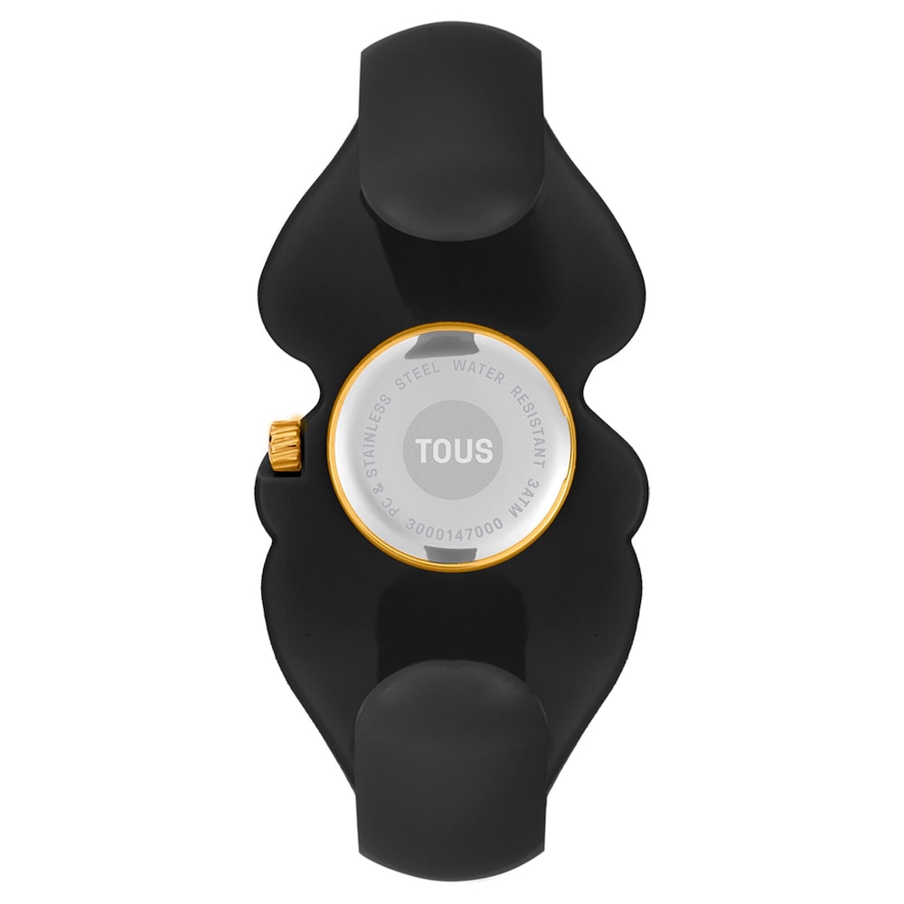 Orologio analogico in acciaio color oro con policarbonato marrone affumicato T. M Bear Folks