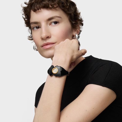 Reloj analógico de acero dorado y policarbonato marrón ahumado T. M Bear Folks