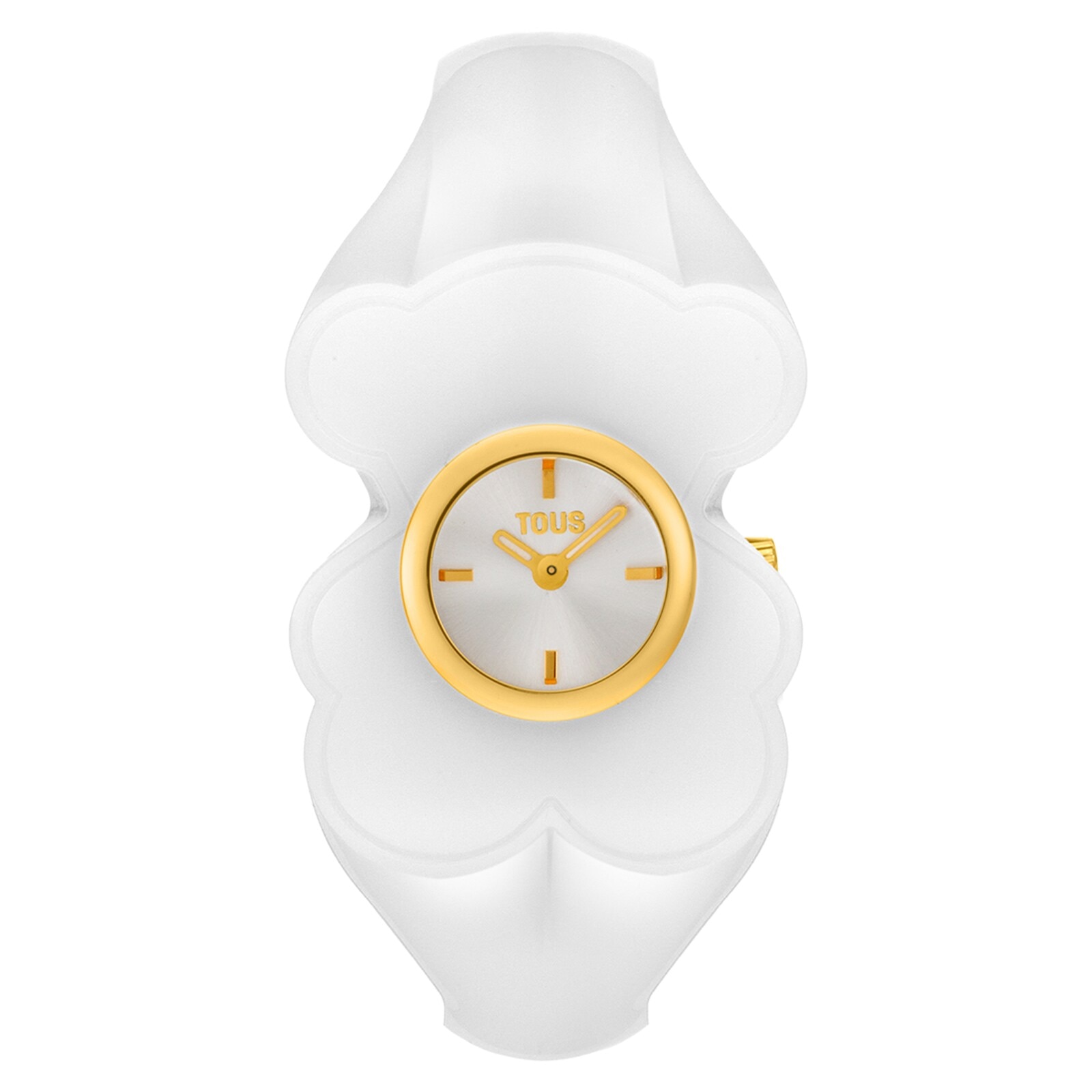 Gold-colored steel Analog watch with white polycarbonate T. Bear Folks