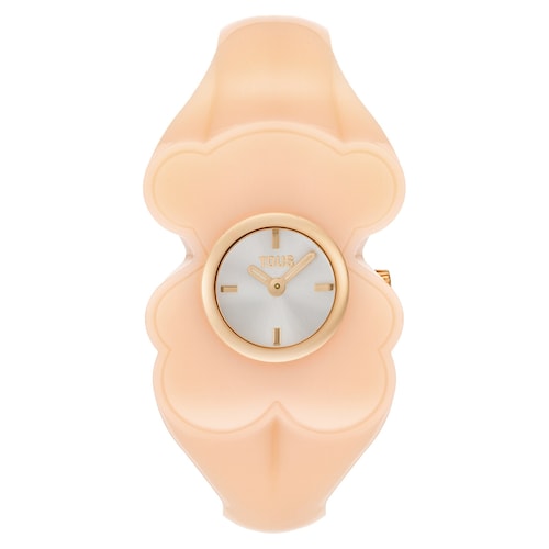 Gold-colored steel Analog watch with pink polycarbonate T. M Bear Folks