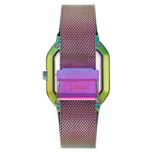 Reloj analógico con brazalete de acero iridiscente D-Bear Party