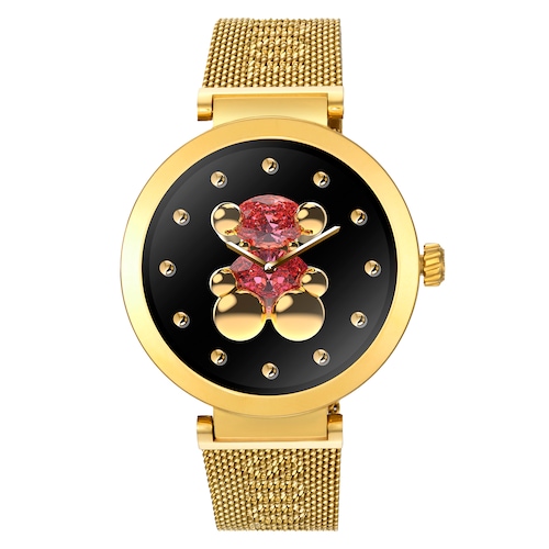 Reloj smartwatch con brazalete de acero dorado S-CONNECT