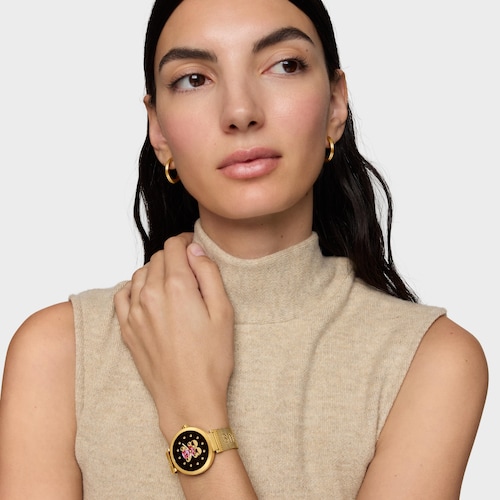 Reloj smartwatch con brazalete de acero dorado S-CONNECT