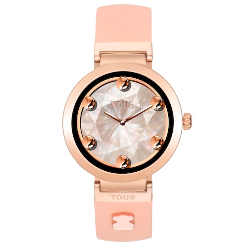 Smartwatch &mu;&epsilon; &lambda;&omicron;&upsilon;&rho;ά&kappa;&iota; &sigma;&epsilon; nude &chi;&rho;ώ&mu;&alpha; &kappa;&alpha;&iota; &mu;&omicron;&tau;ί&beta;&alpha; &alpha;&pi;ό &alpha;&tau;&sigma;ά&lambda;&iota; &sigma;&epsilon; &rho;&omicron;&zeta; &chi;&rho;ώ&mu;&alpha; TOUS S-CONNECT CHARMS