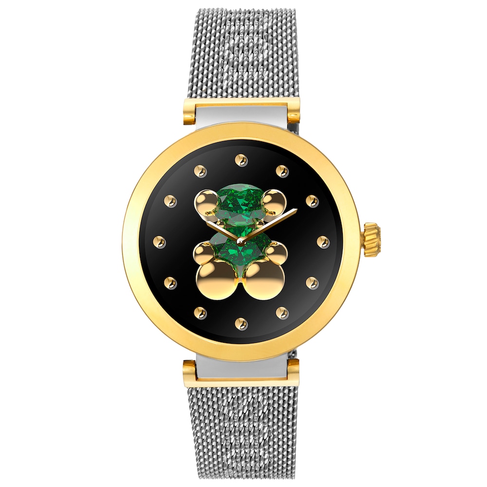 Smarthodinky s&nbsp;n&aacute;ramkom z&nbsp;ocele a&nbsp;ocele zlatej farby TOUS S-CONNECT