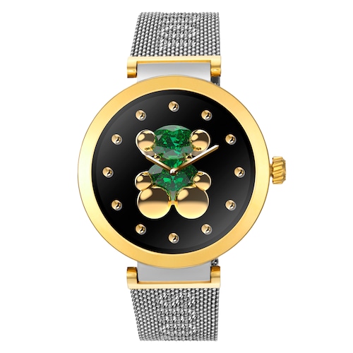 Reloj smartwatch con brazalete de acero y acero dorado S-CONNECT