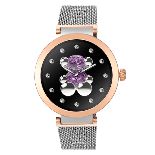 Reloj smartwatch con brazalete de acero y acero rosado S-CONNECT